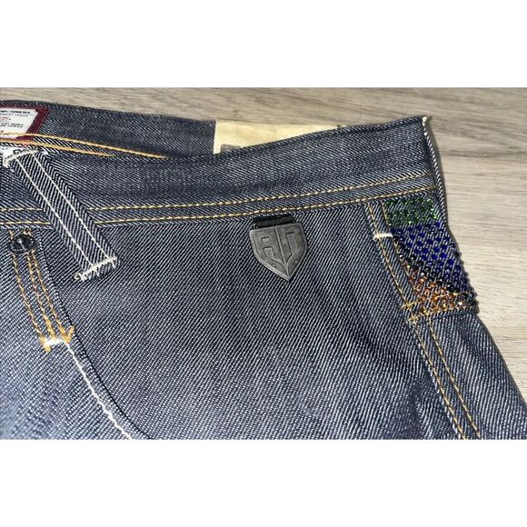 NEW Deadstock Y2K Artful Dodger Mens Jeans Embroidered & Bejeweled Size 42x35 - Picture 7 of 16